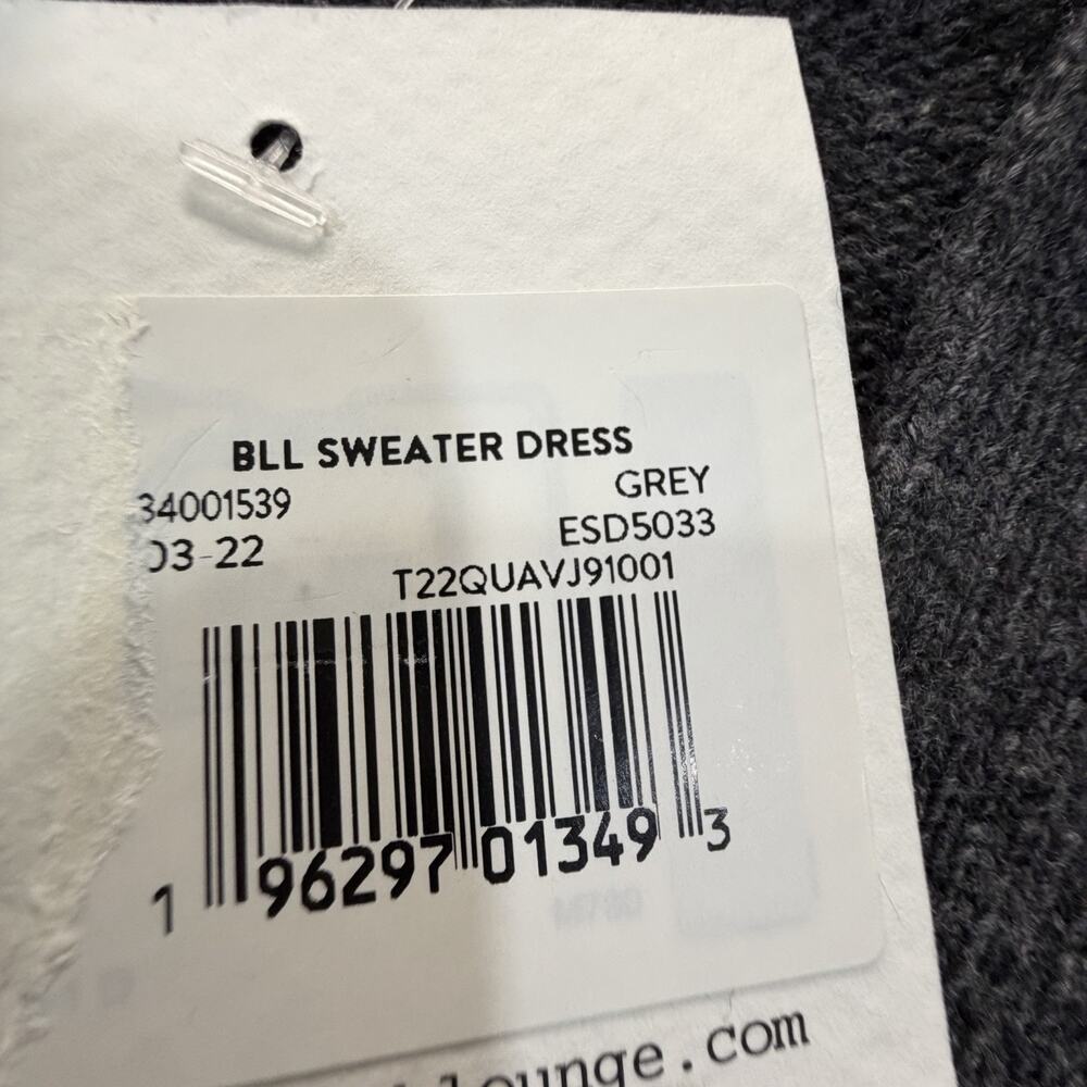 Beach Lunch Lounge Gray Collared V-neck Sweater Dress Size S 4-6 NWT BLL - Picture 5 of 12